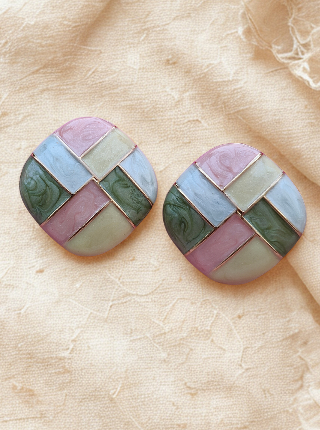 VINTAGE JEWEL TONE EARRINGS
