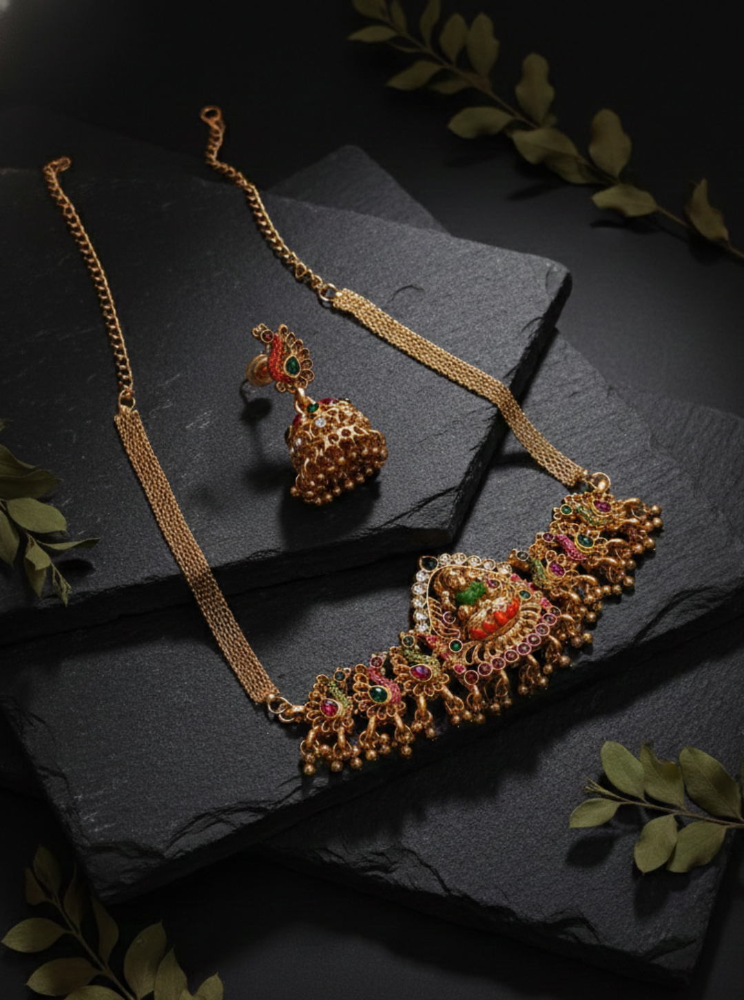 VAISHNAVI TEMPLE PENDANT NECKLACE SET