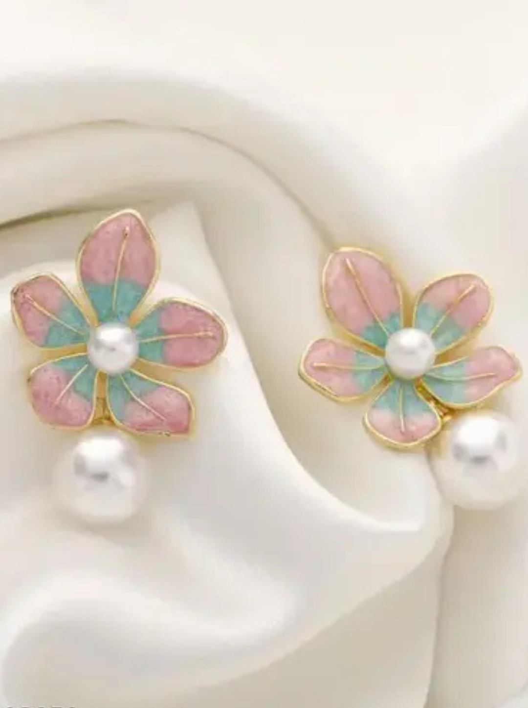 Romantic pastel floral drop earrings for weddings and brunch – Ladybreeze