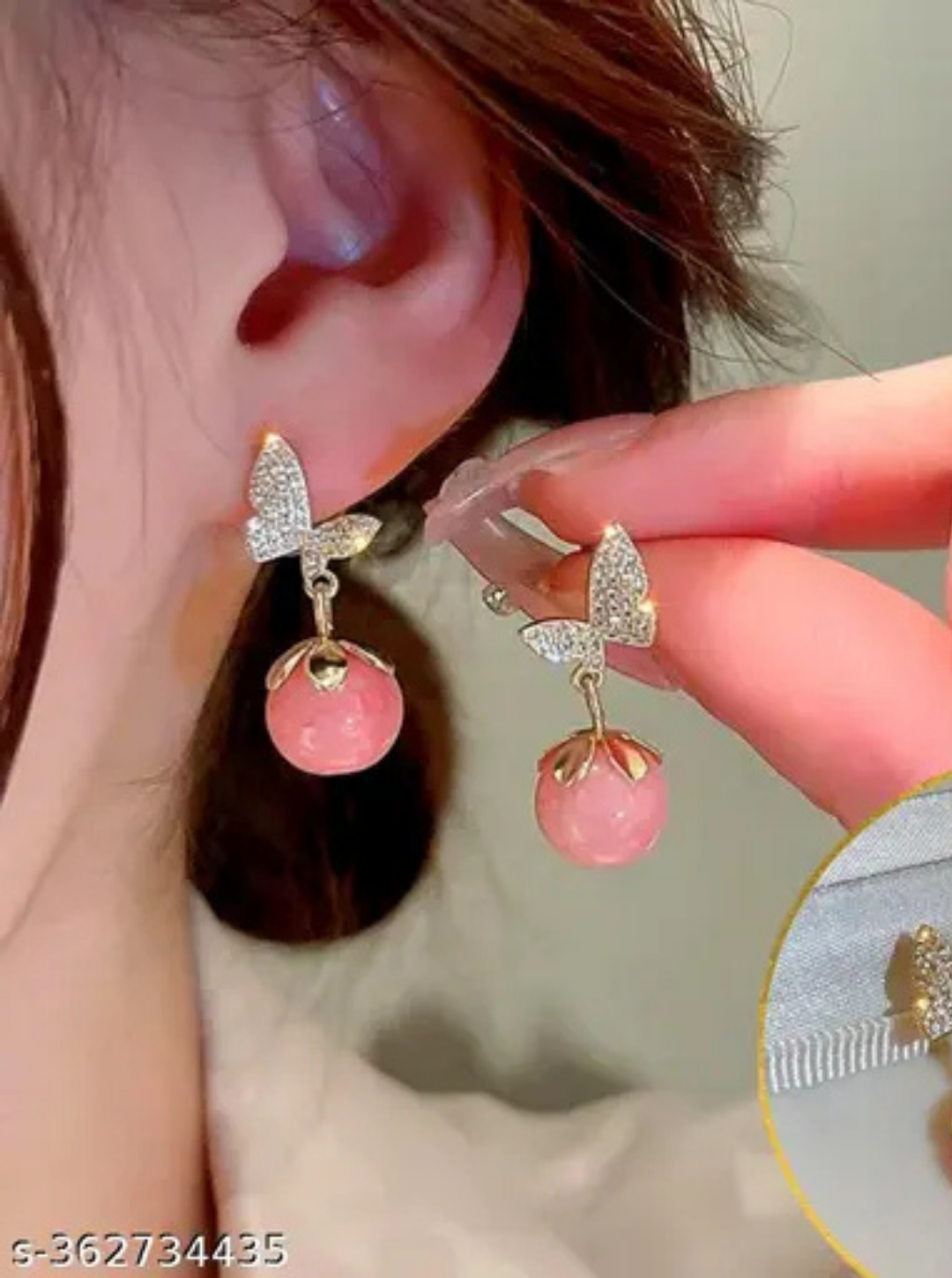 FLUTTER-CHERRY DROP EARRINGS