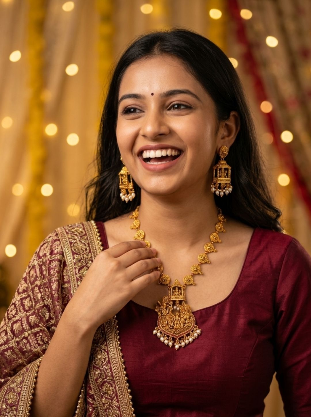 IRA KRISHNAVENI TEMPLE NECKLACE