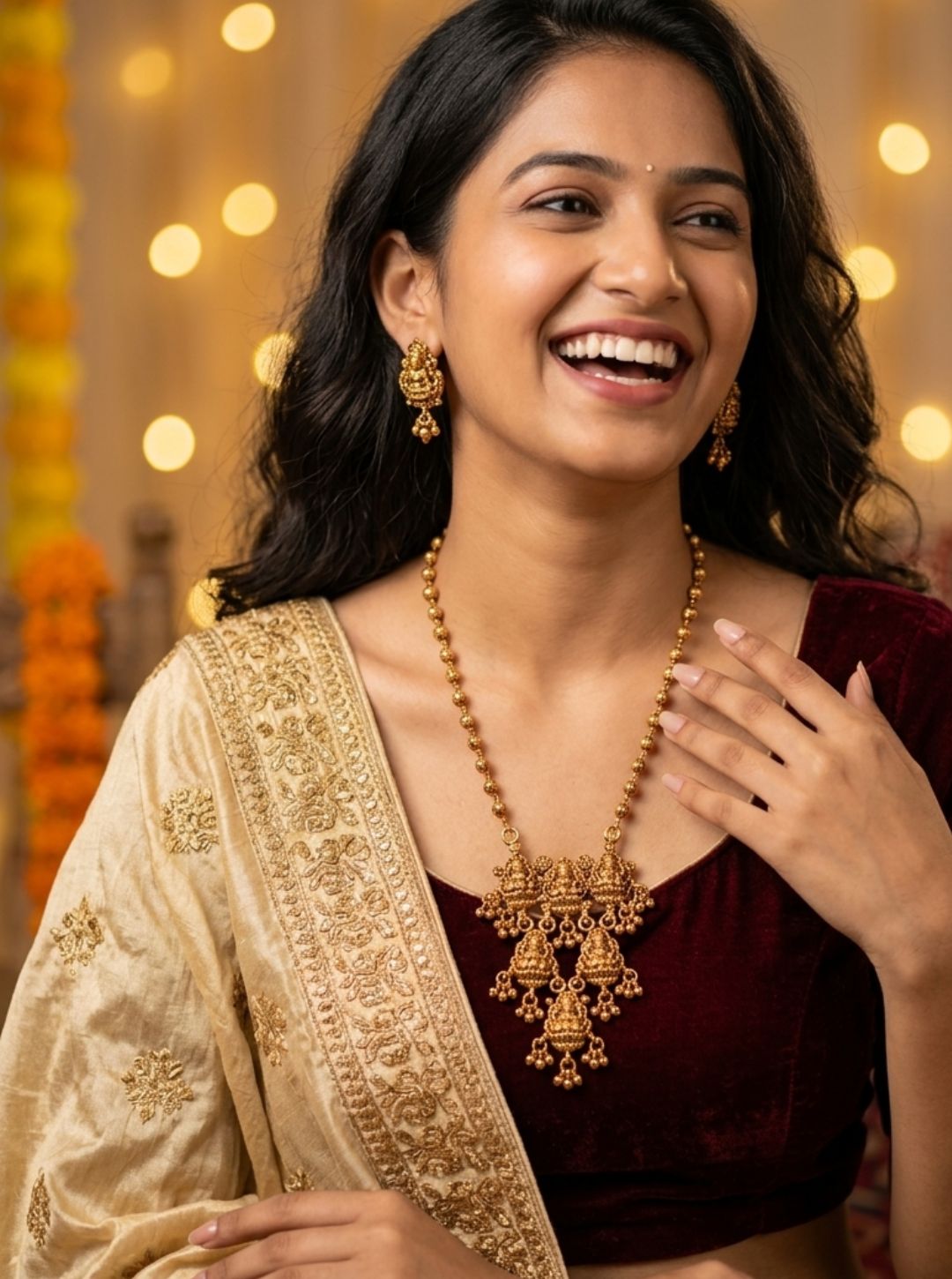 Lakshmi drop necklace set