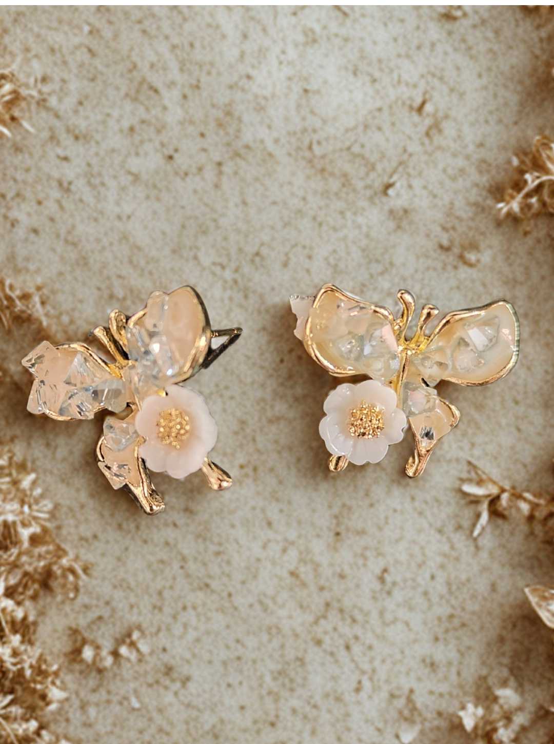 Crystal butterfly wing earrings – Ladybreeze