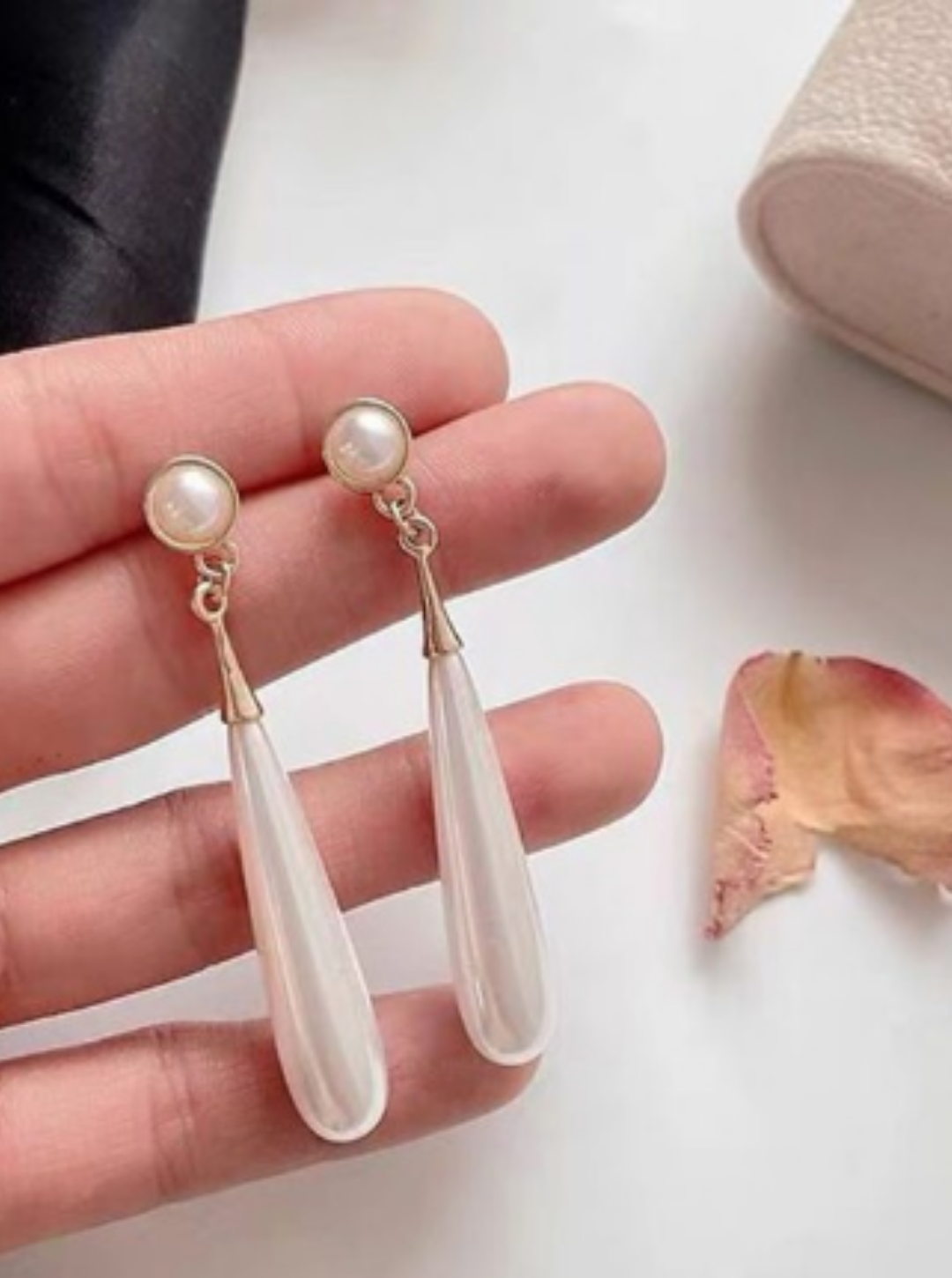 Elegant teardrop pearl dangler earrings for formal wear – Ladybreeze