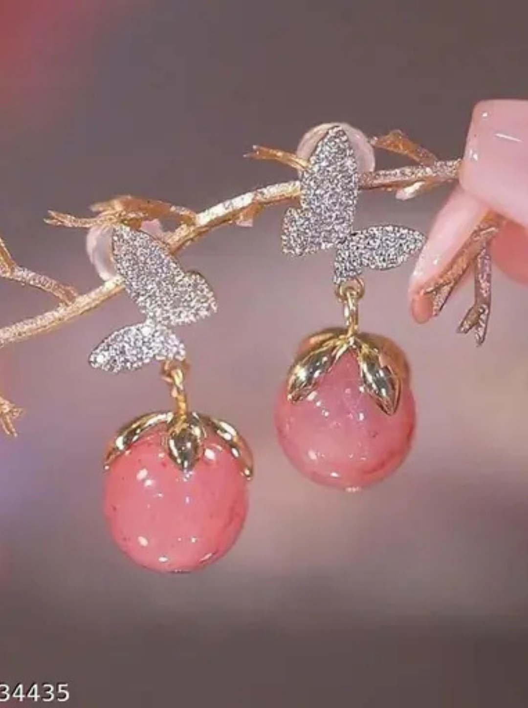 FLUTTER-CHERRY DROP EARRINGS