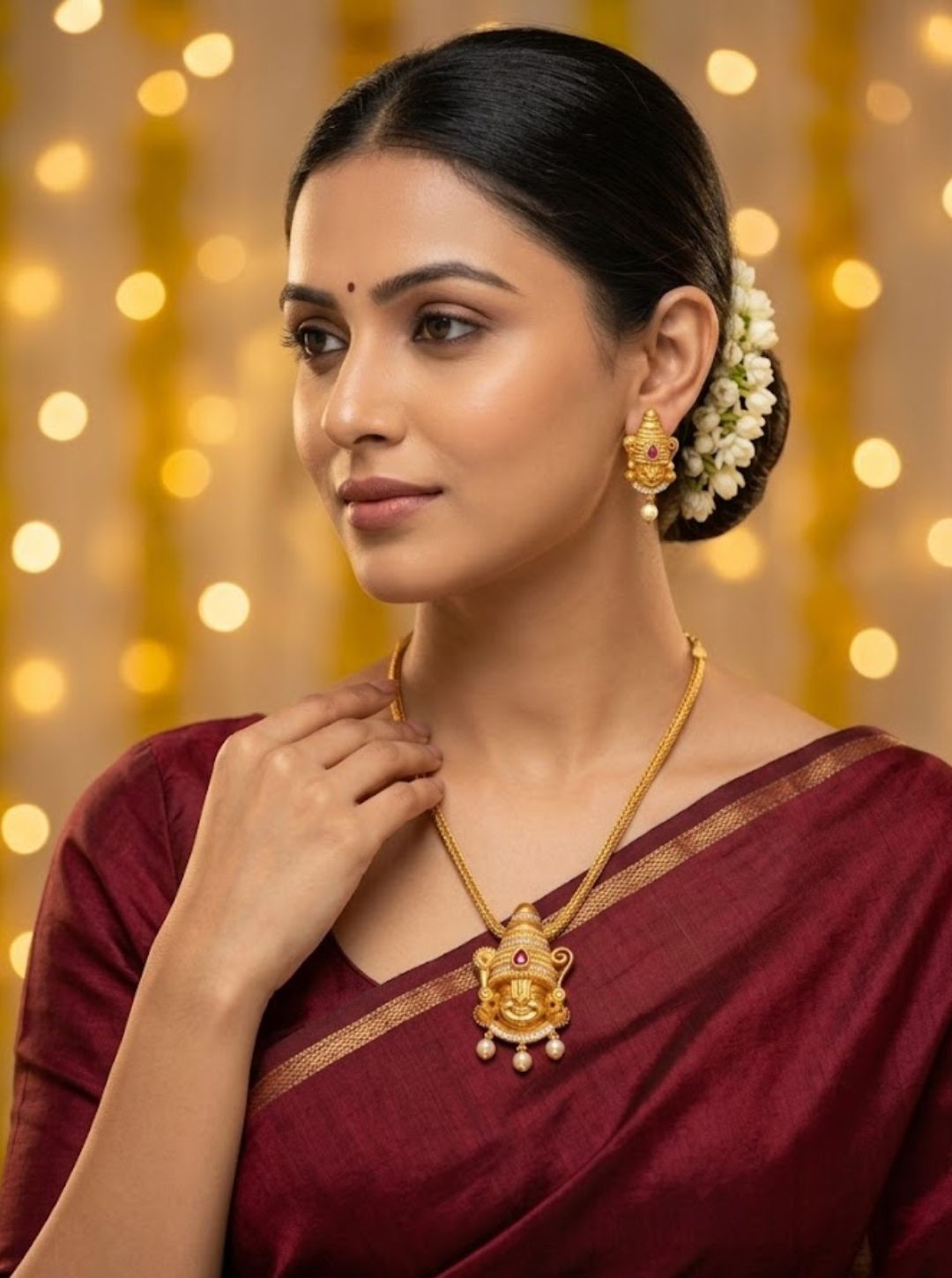srinivasa temple necklace