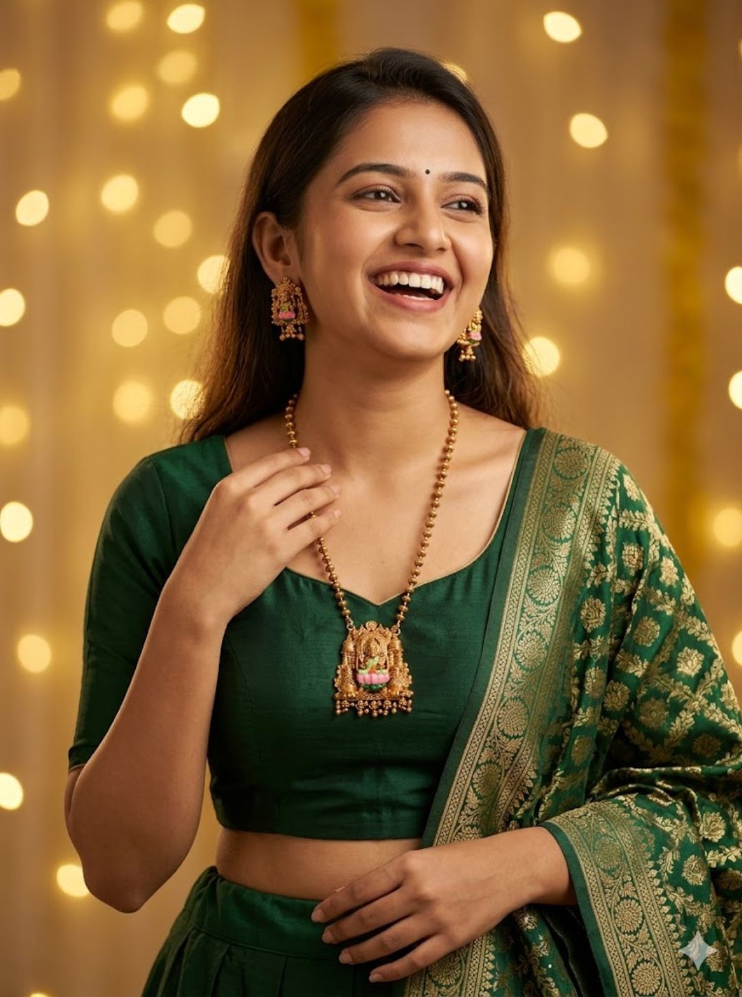 Antique finish Lakshmi necklace set