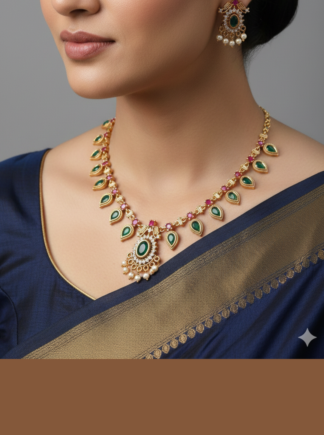 NISHA EMERALD DROP NECKLACE
