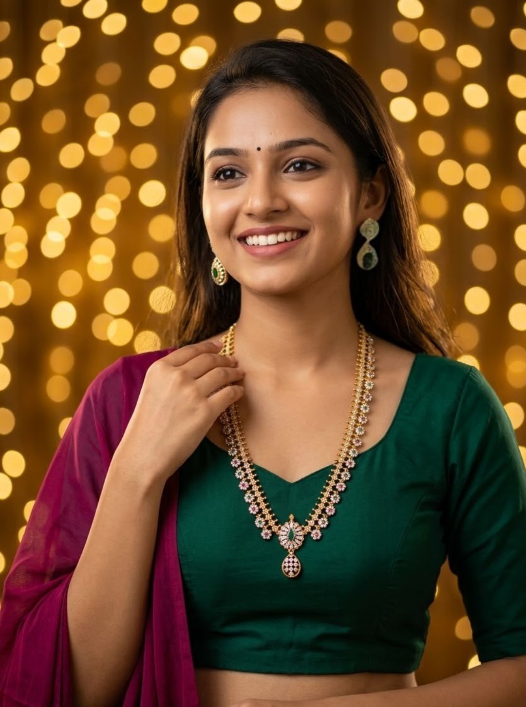 ANIKA EMERALD BLOOM NECKLACE