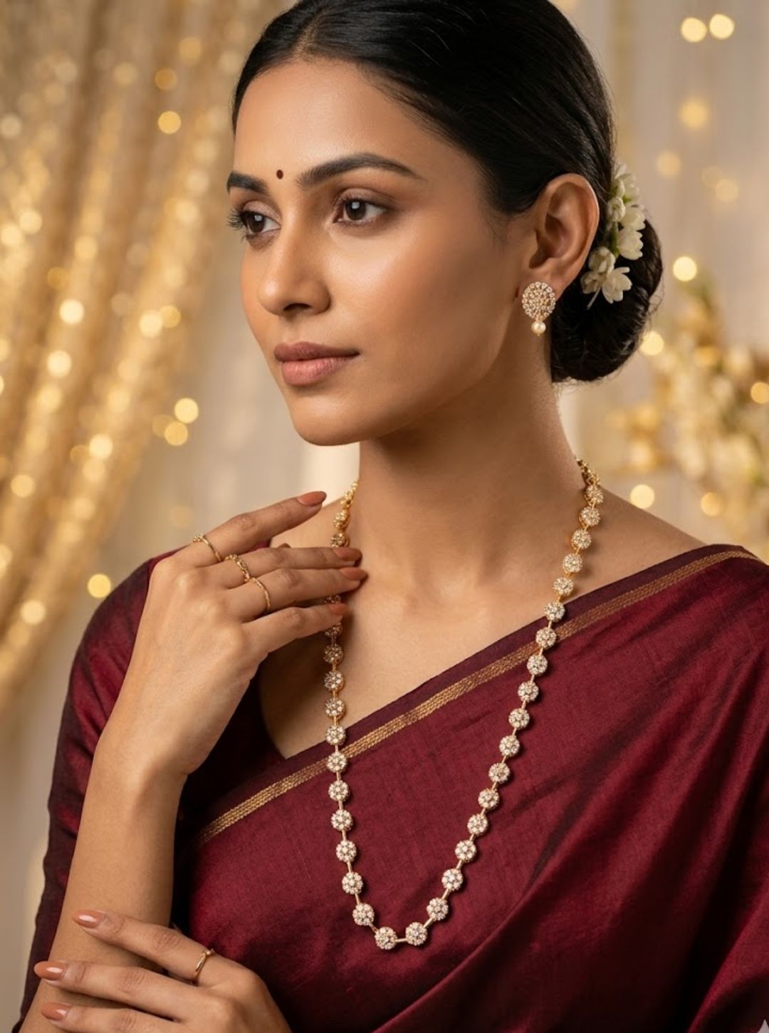 Elegant lightweight necklace set with earrings