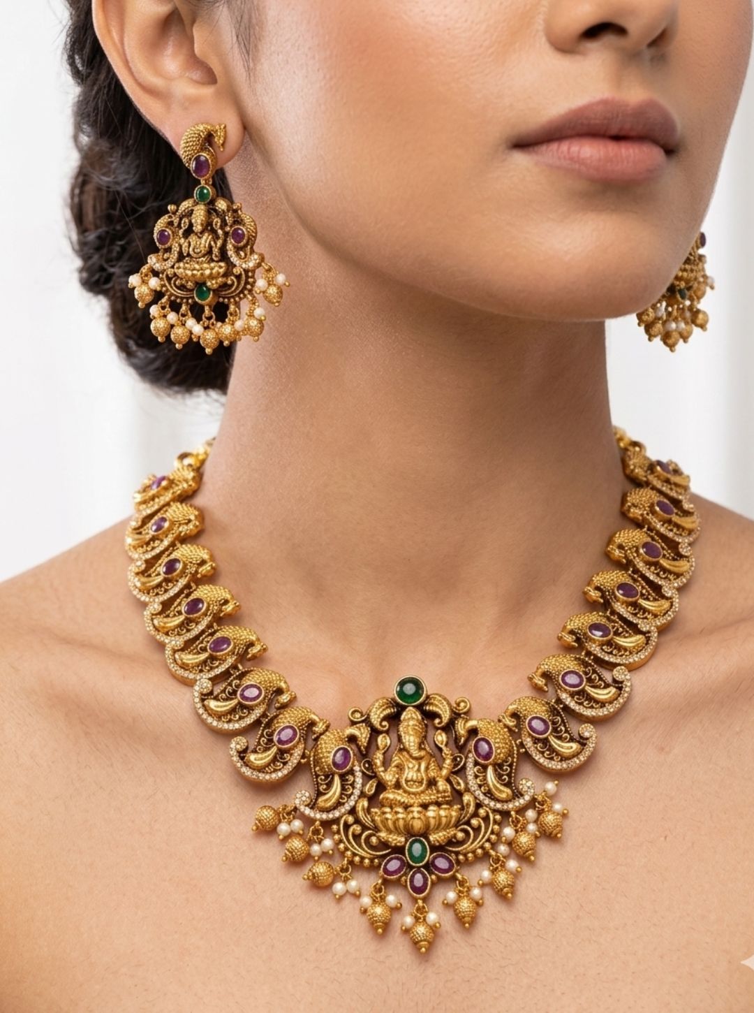 GRAND GODDESS MOTIF BRIDAL NECKLACE