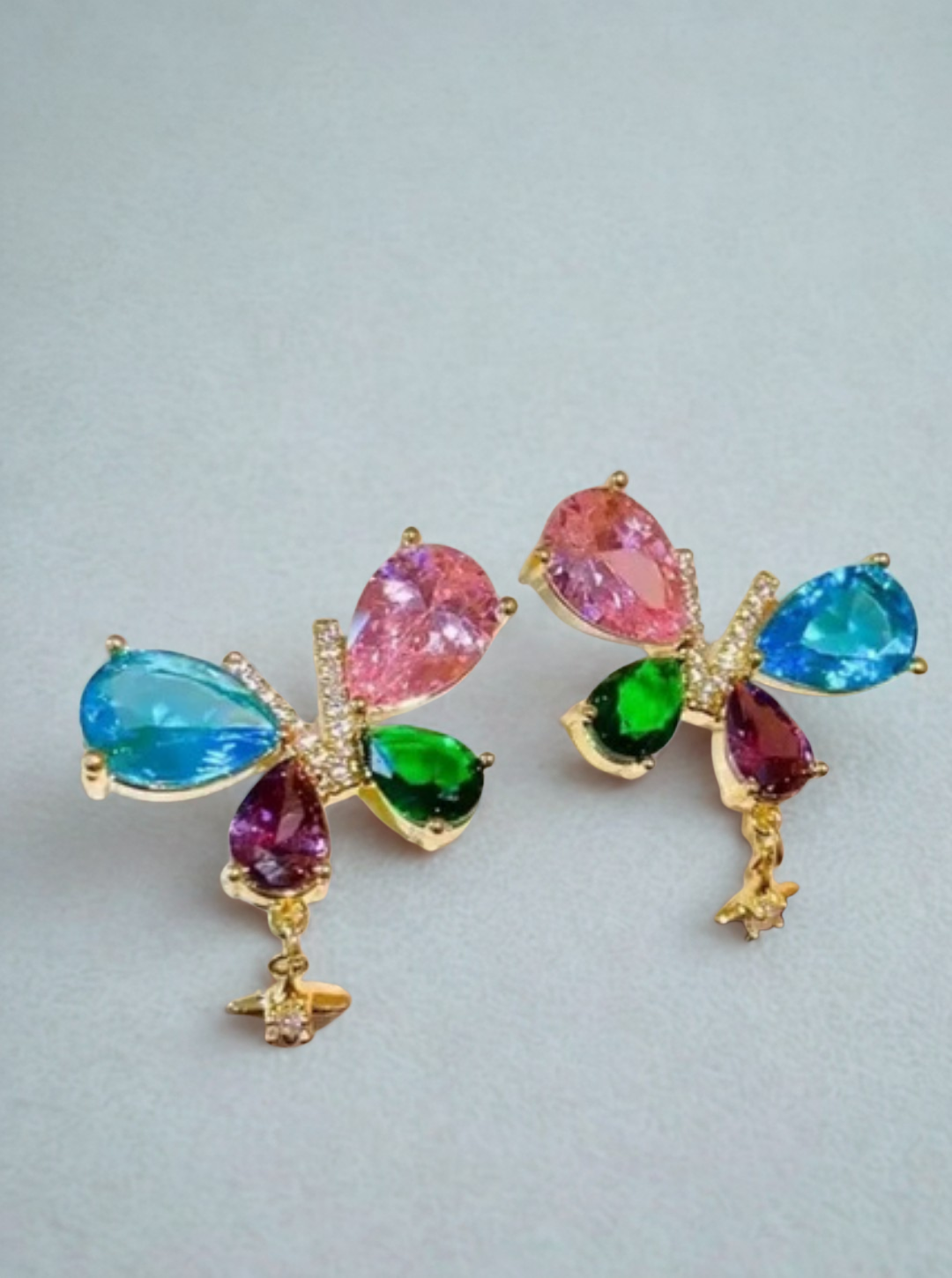 Multicolored gemstone earrings party wear ladybreeze