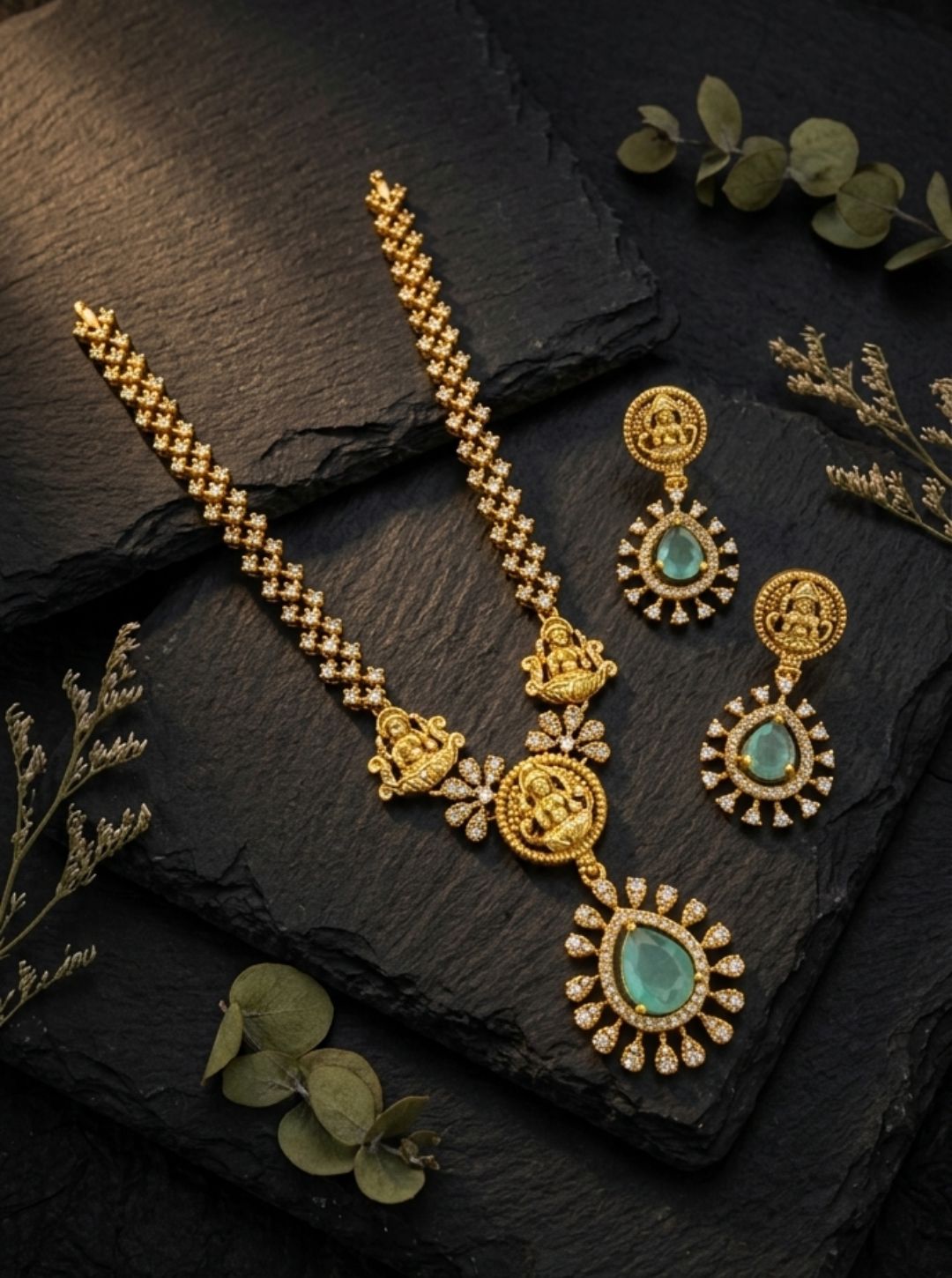 mint green stone jewellery
