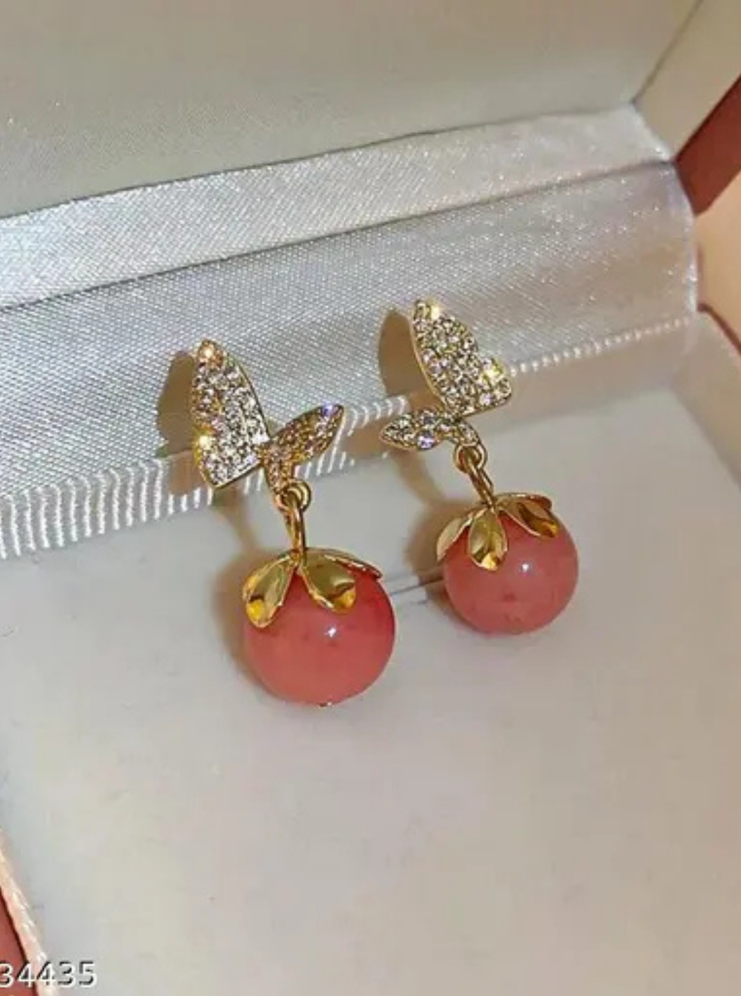 FLUTTER-CHERRY DROP EARRINGS