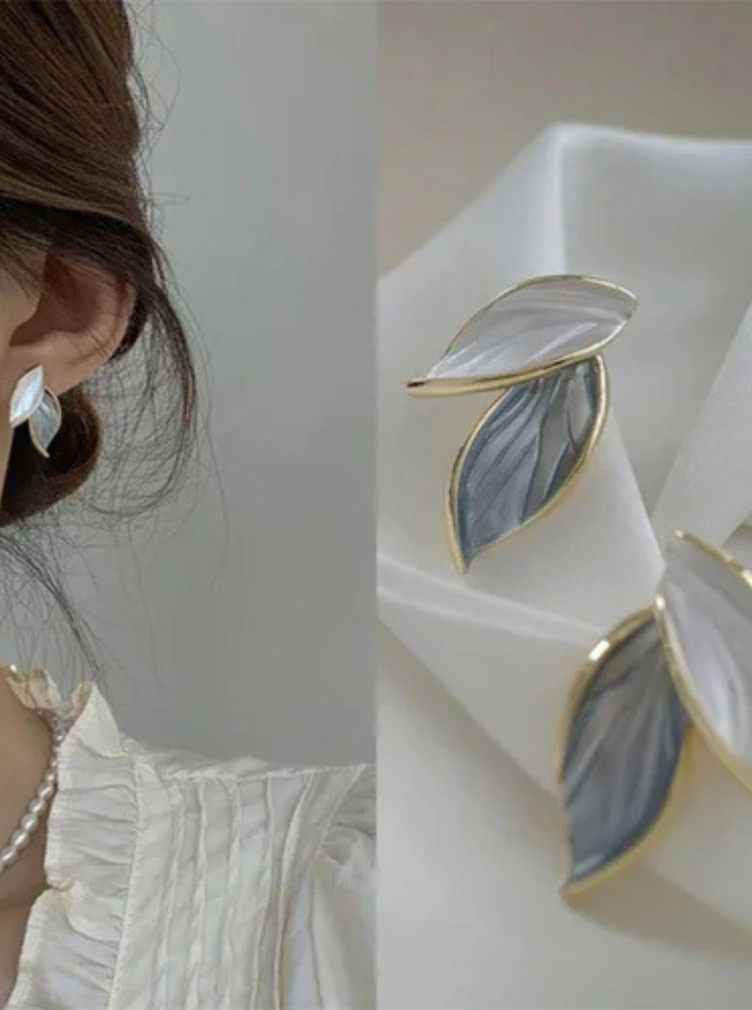Lightweight leaf-shaped stud earrings for everyday wear – Ladybreeze