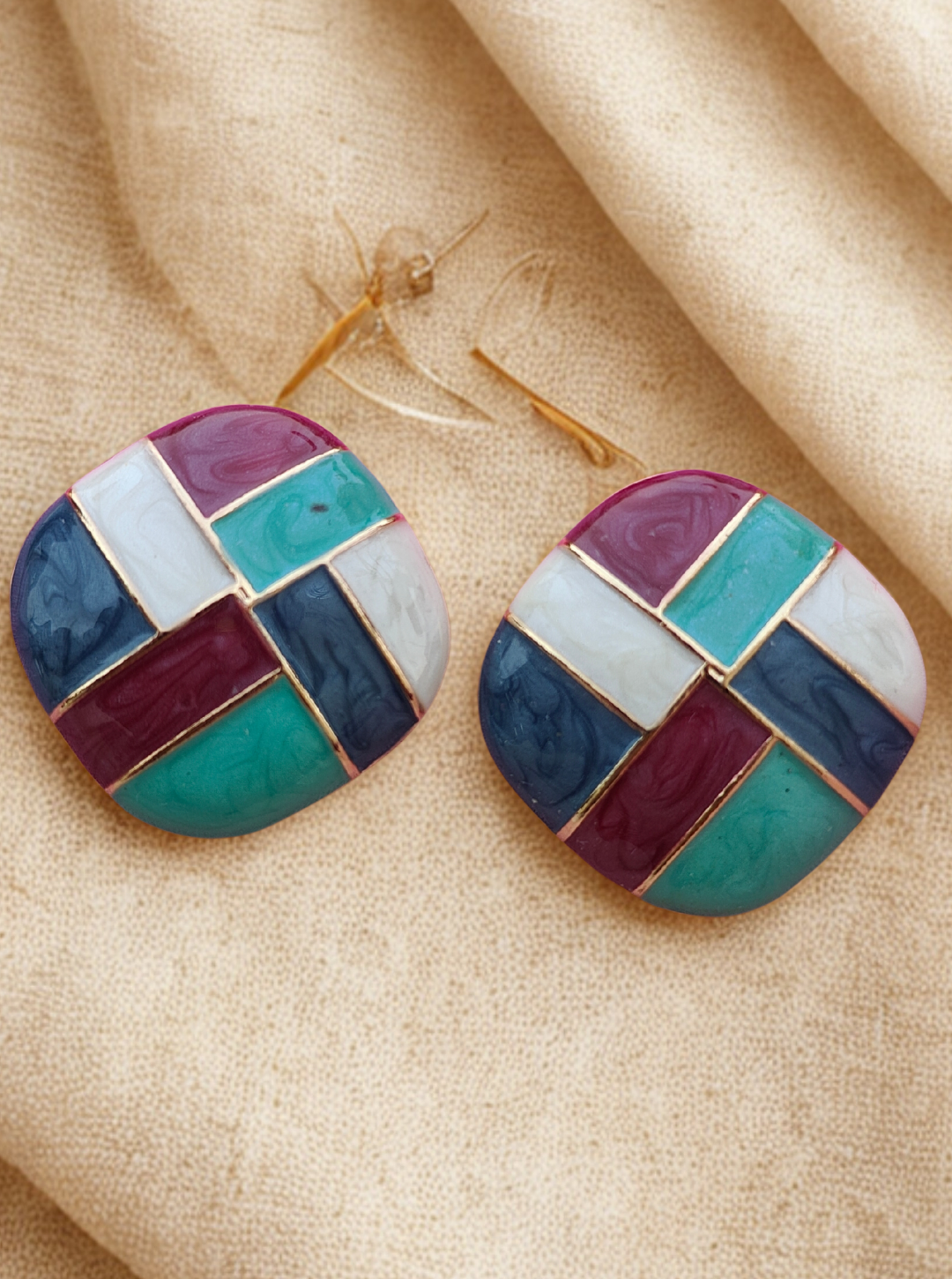 VINTAGE JEWEL TONE EARRINGS