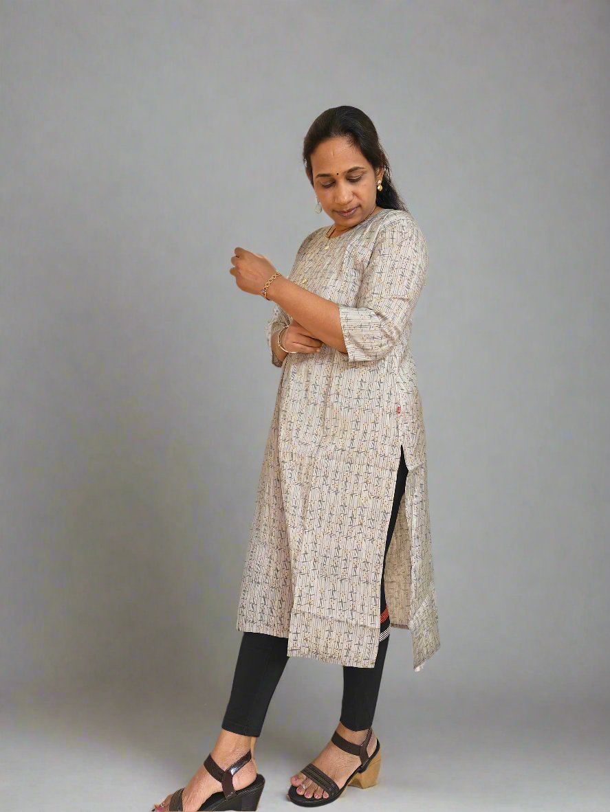 ETHNIC GREY SILK KURTI