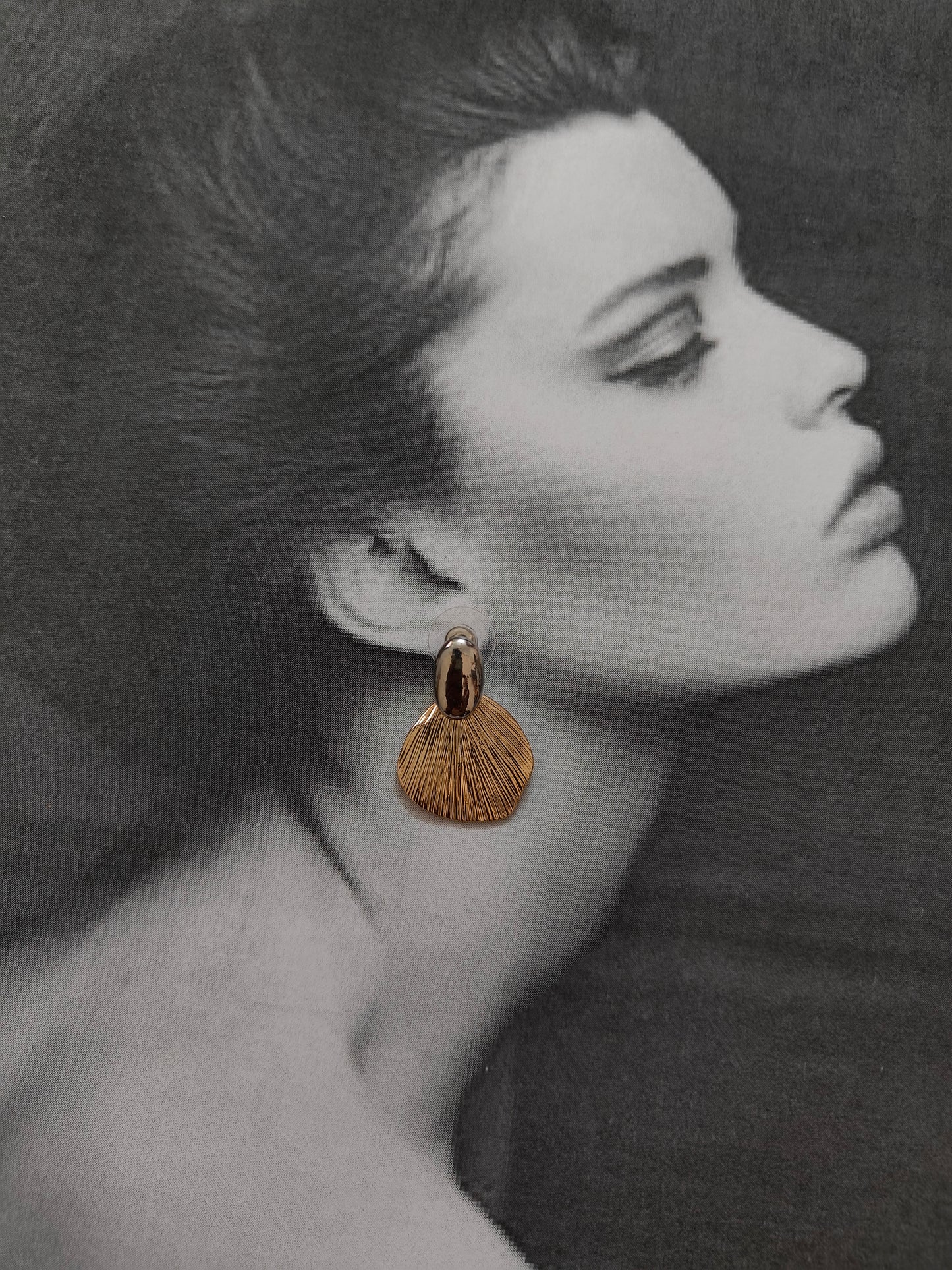 GOLD & SILVER TRIANGLE EARRINGS