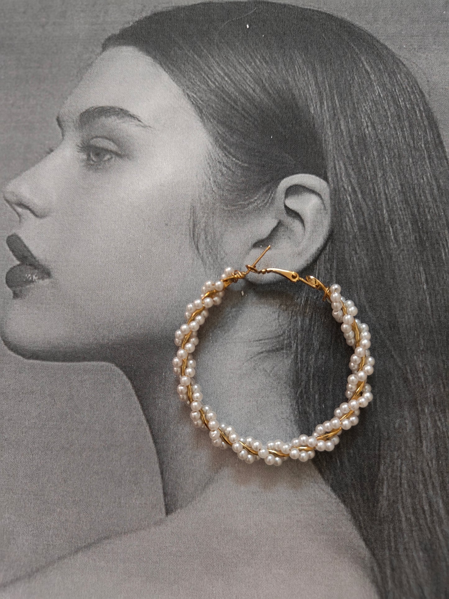 IVORY BEAD CHARM EARRINGS