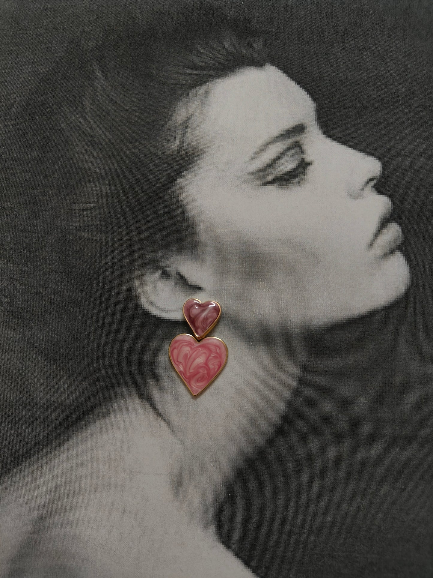 CRANBERRY HEART EARRINGS