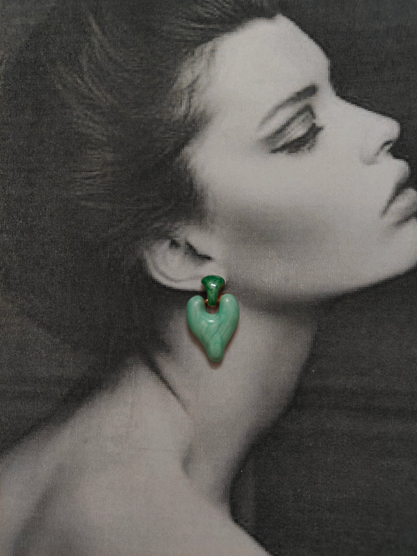 FOREST MINT HEART EARRINGS