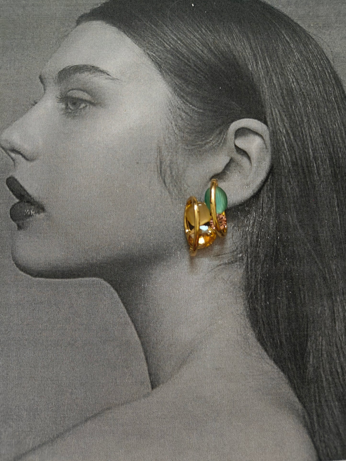 VIBRANT GEMSTONE GOLDEN EARRINGS