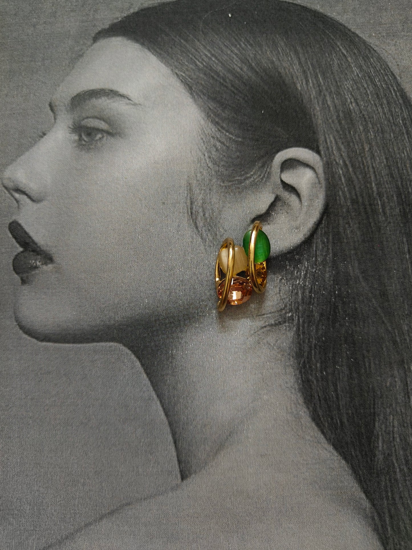 COLORFUL GEM RING EARRINGS