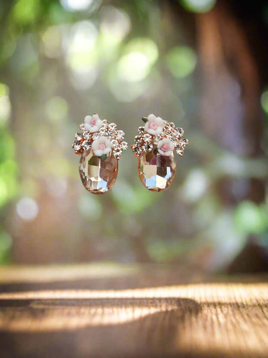 CRYSTAL PETAL EARRINGS