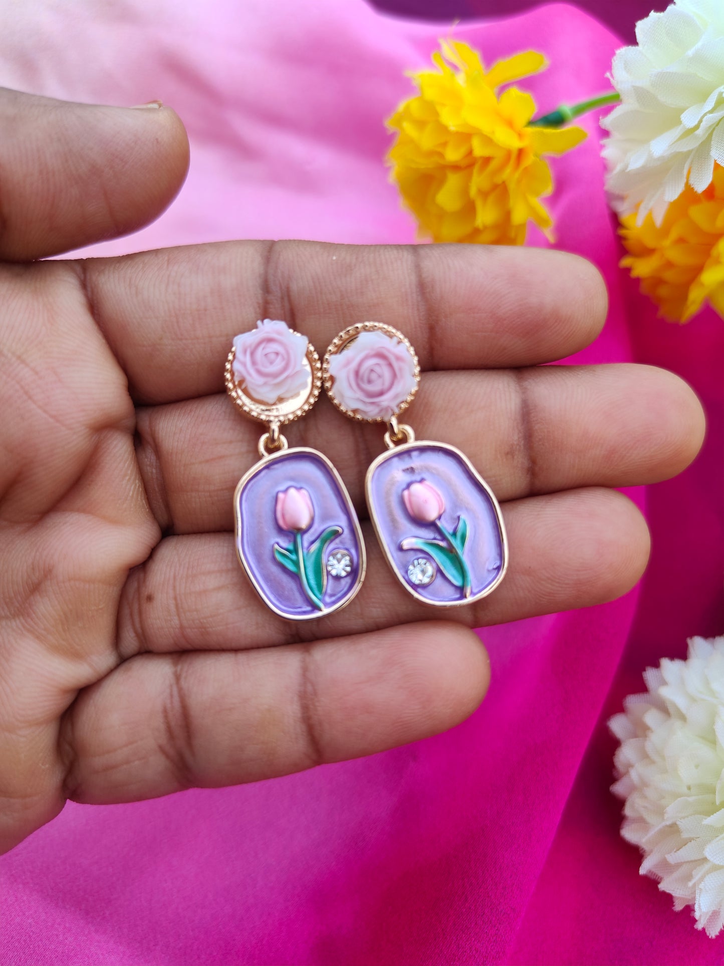 VIOLET PETAL EARRINGS