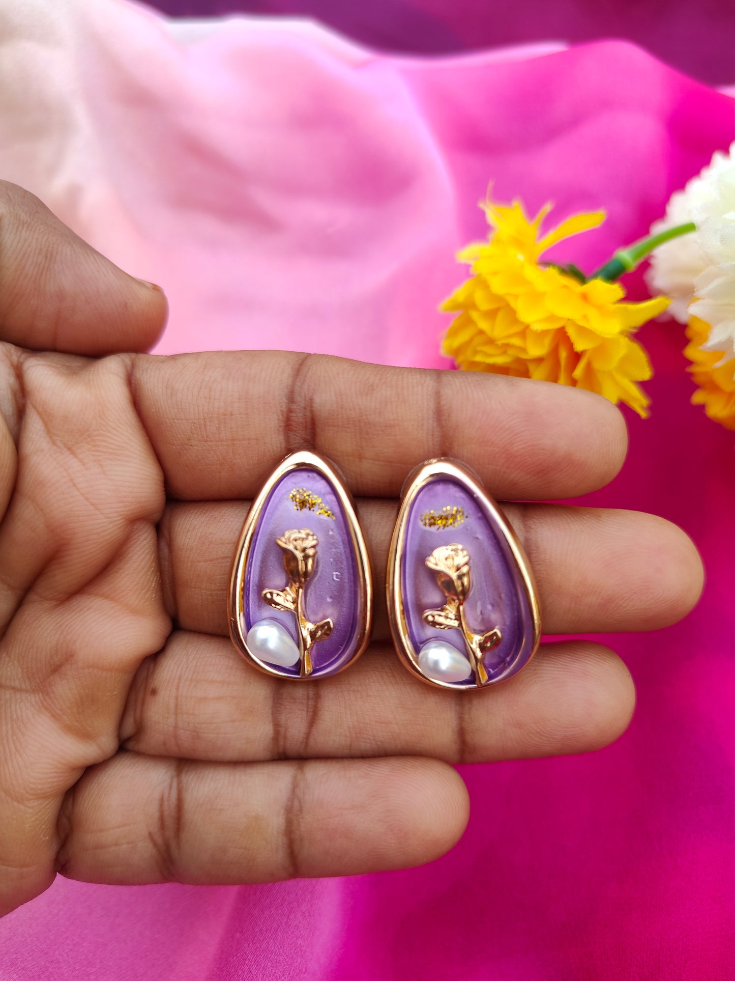 PURPLE BLOOM EARRINGS