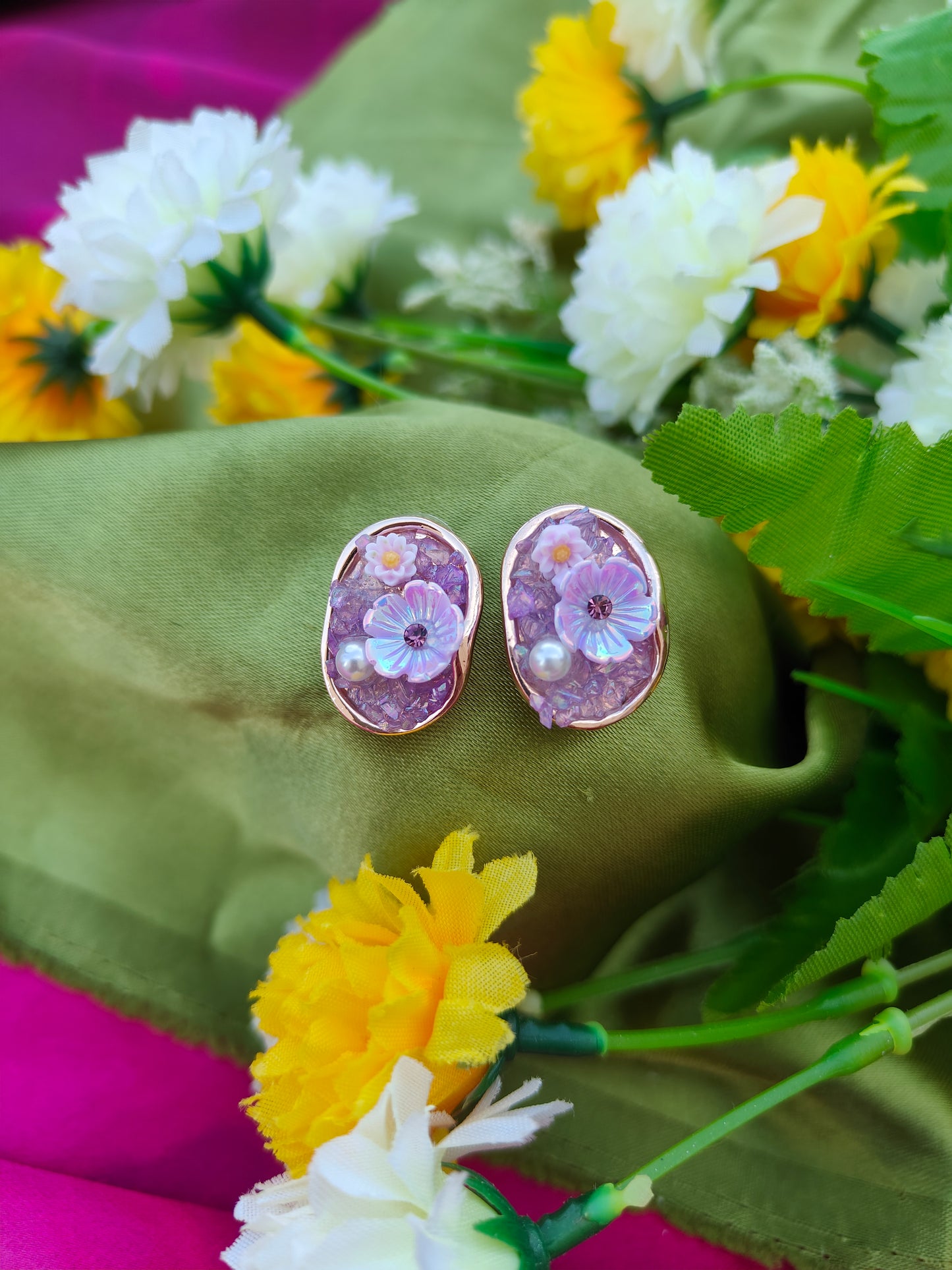 LILAC MIST DEWDROPS EARRINGS