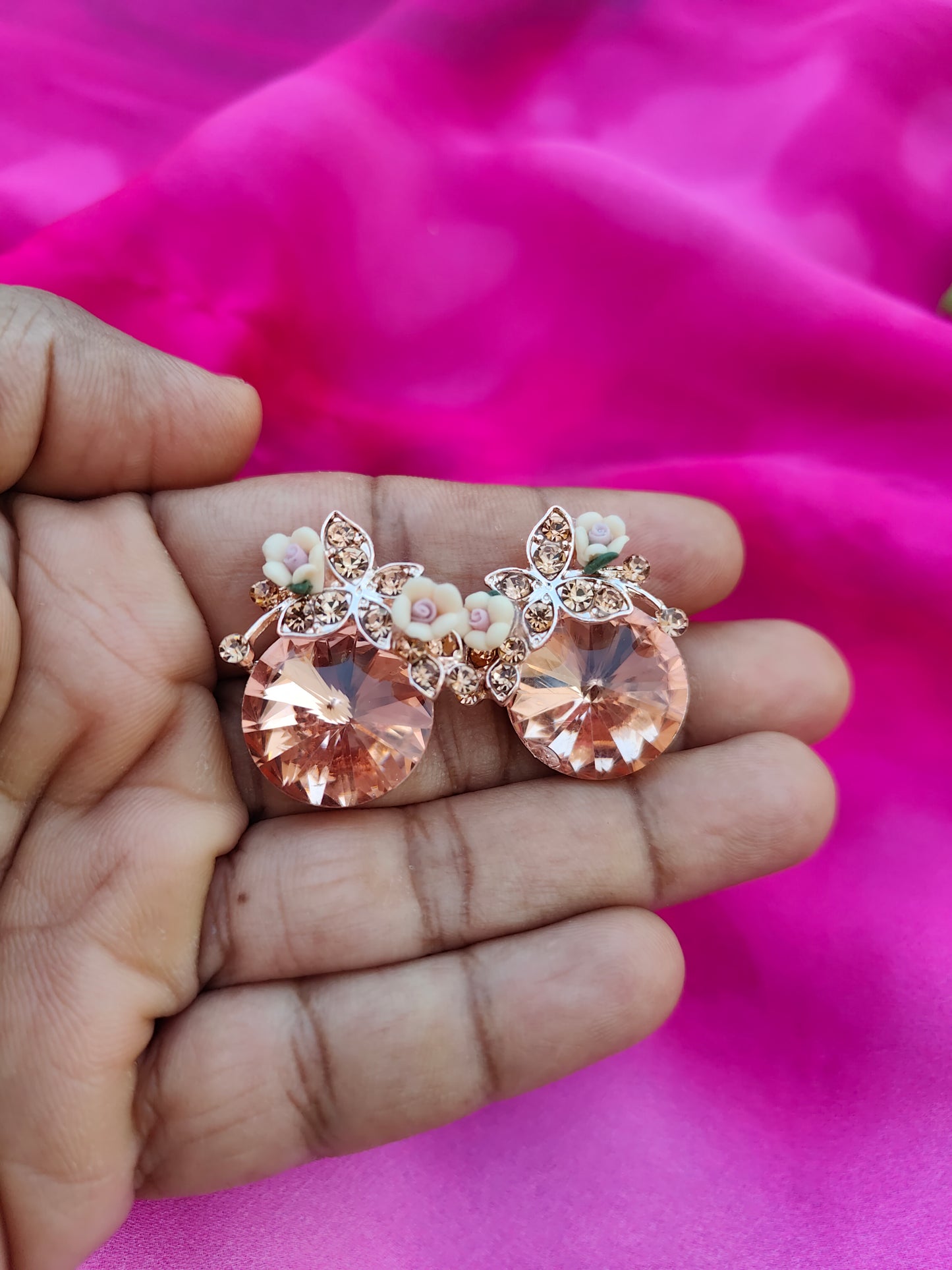 PEACH PETAL BLOOM EARRINGS