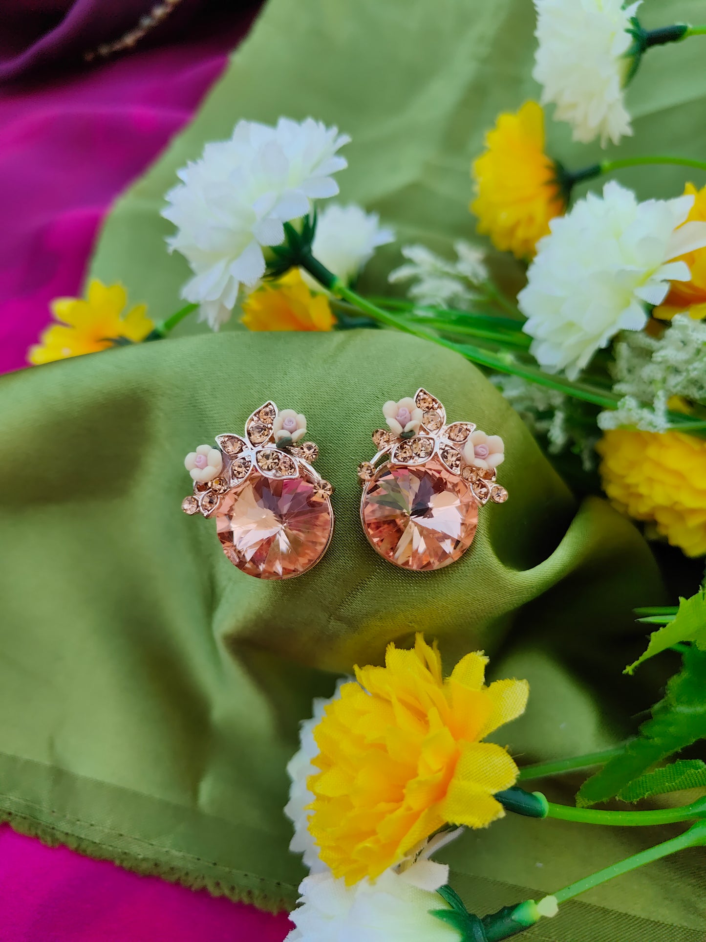 PEACH PETAL BLOOM EARRINGS