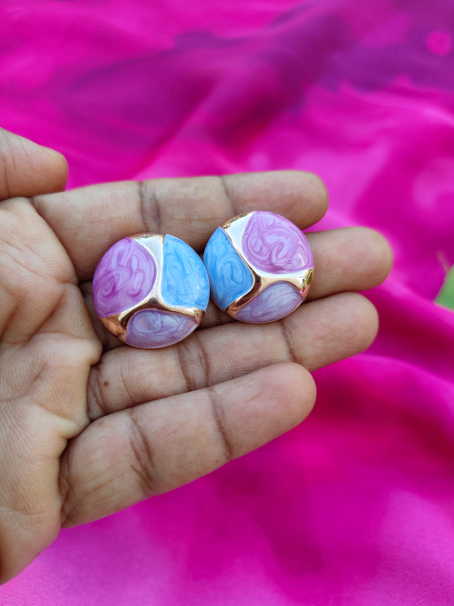 TRICOLOR MEENAKARI EARRINGS
