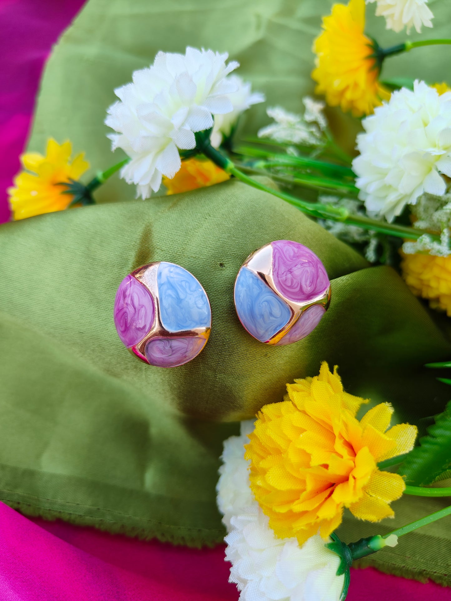 TRICOLOR MEENAKARI EARRINGS