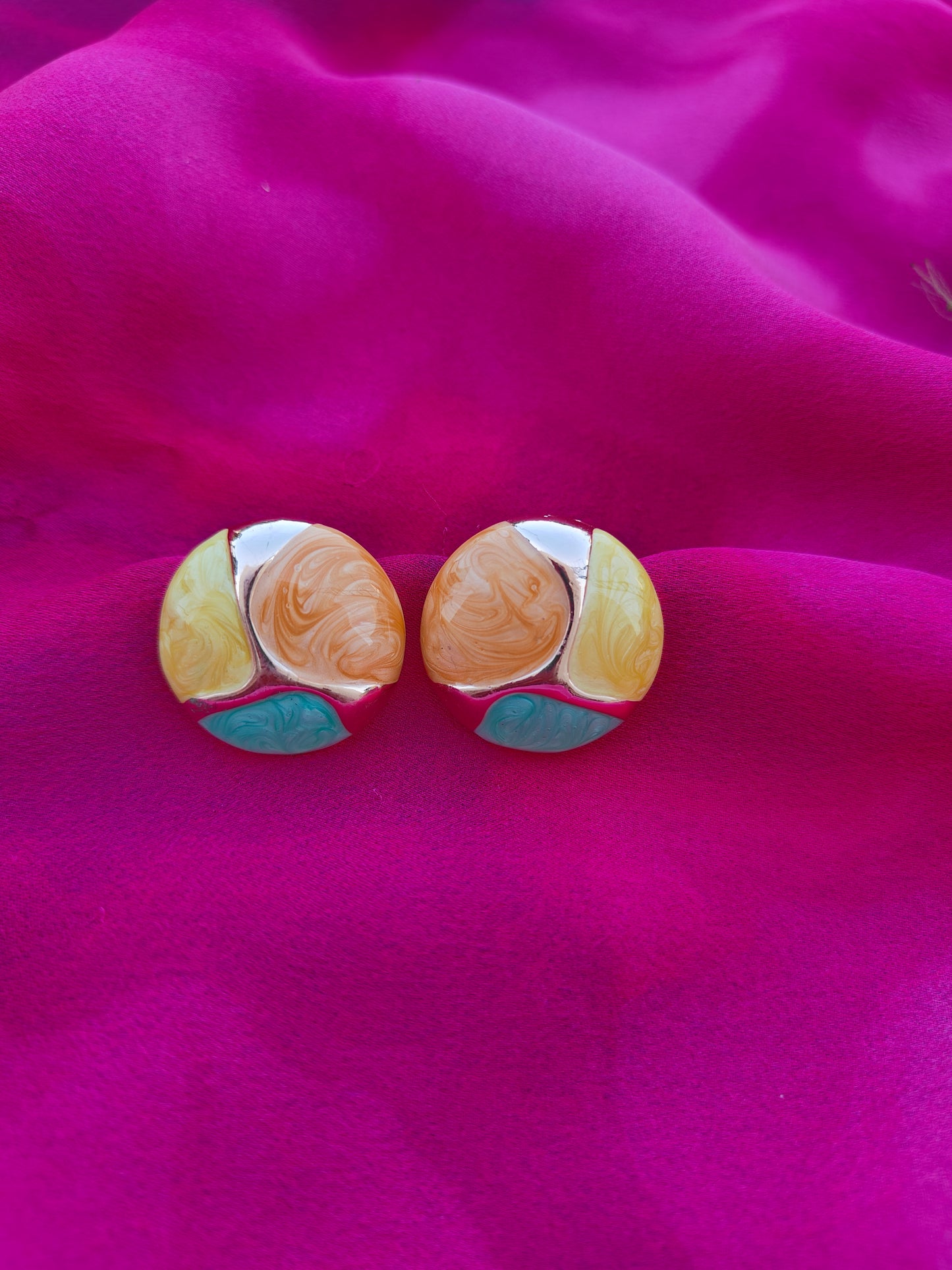 SUNSET ORANGE MEENAKARI EARRINGS