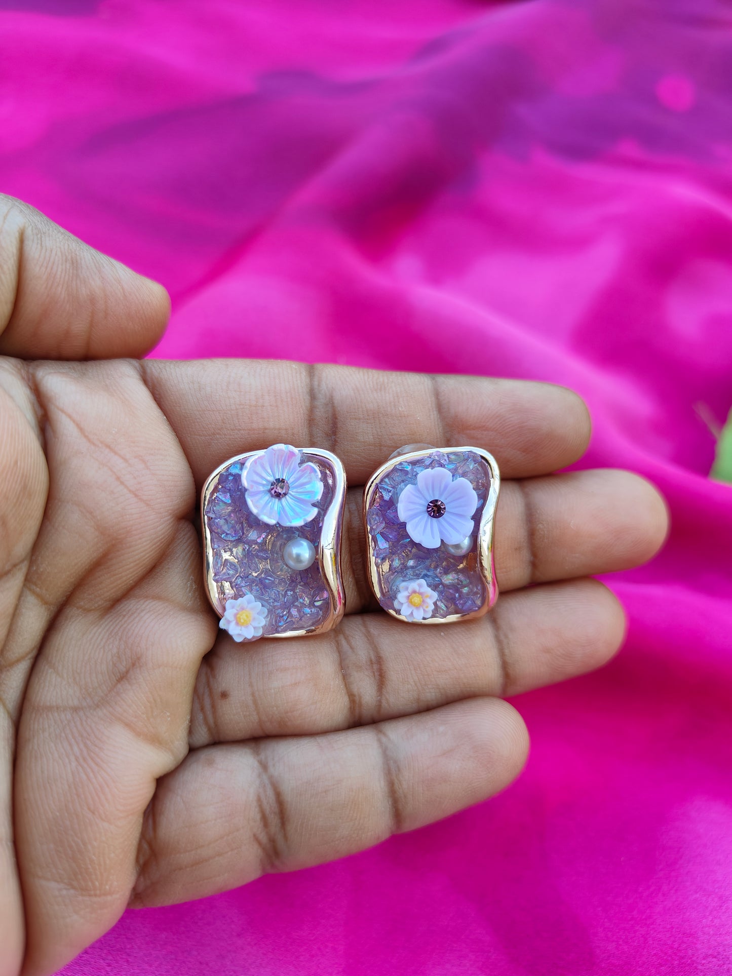 LILAC WATER VEIL EARRINGS