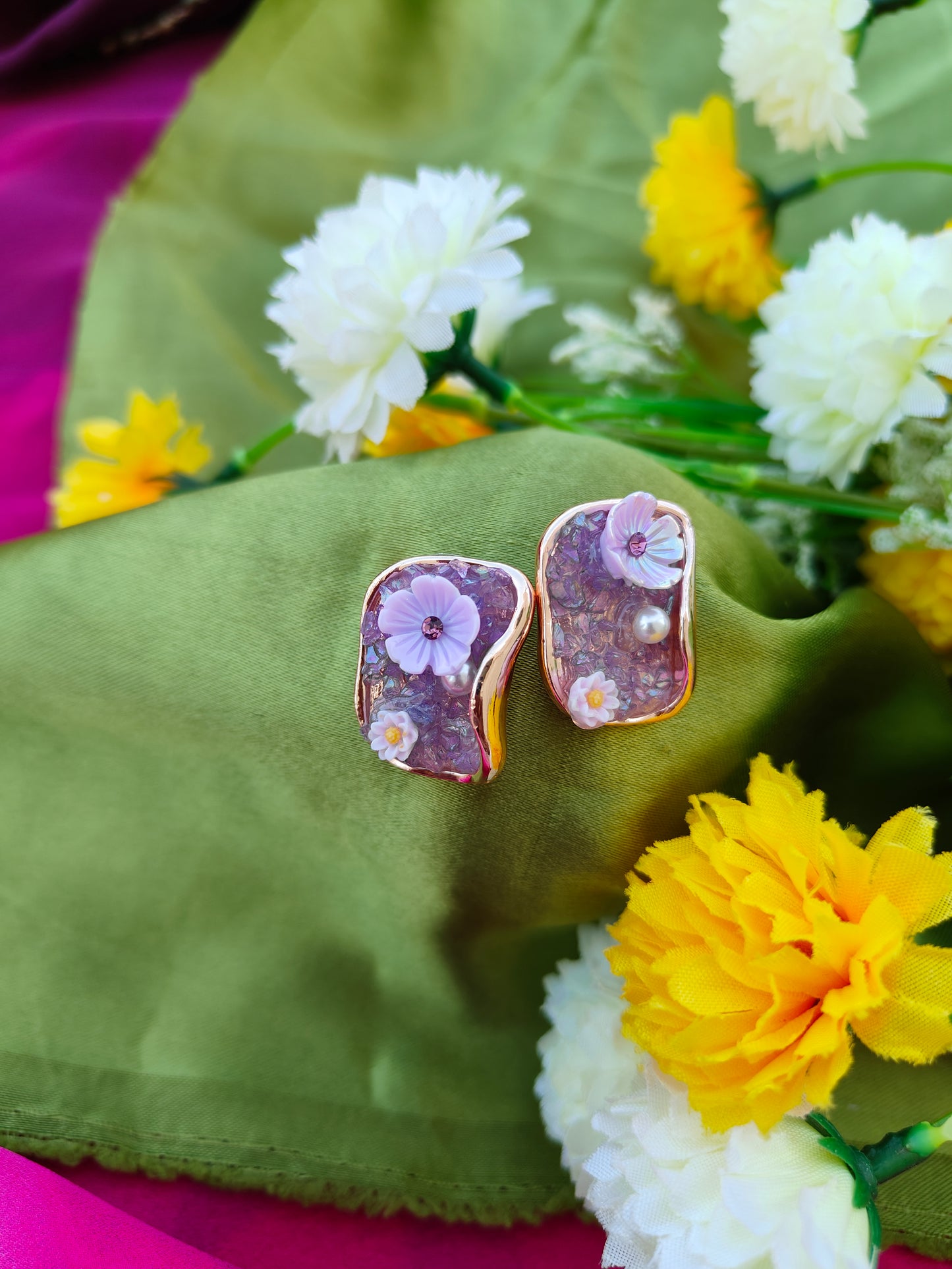 LILAC WATER VEIL EARRINGS