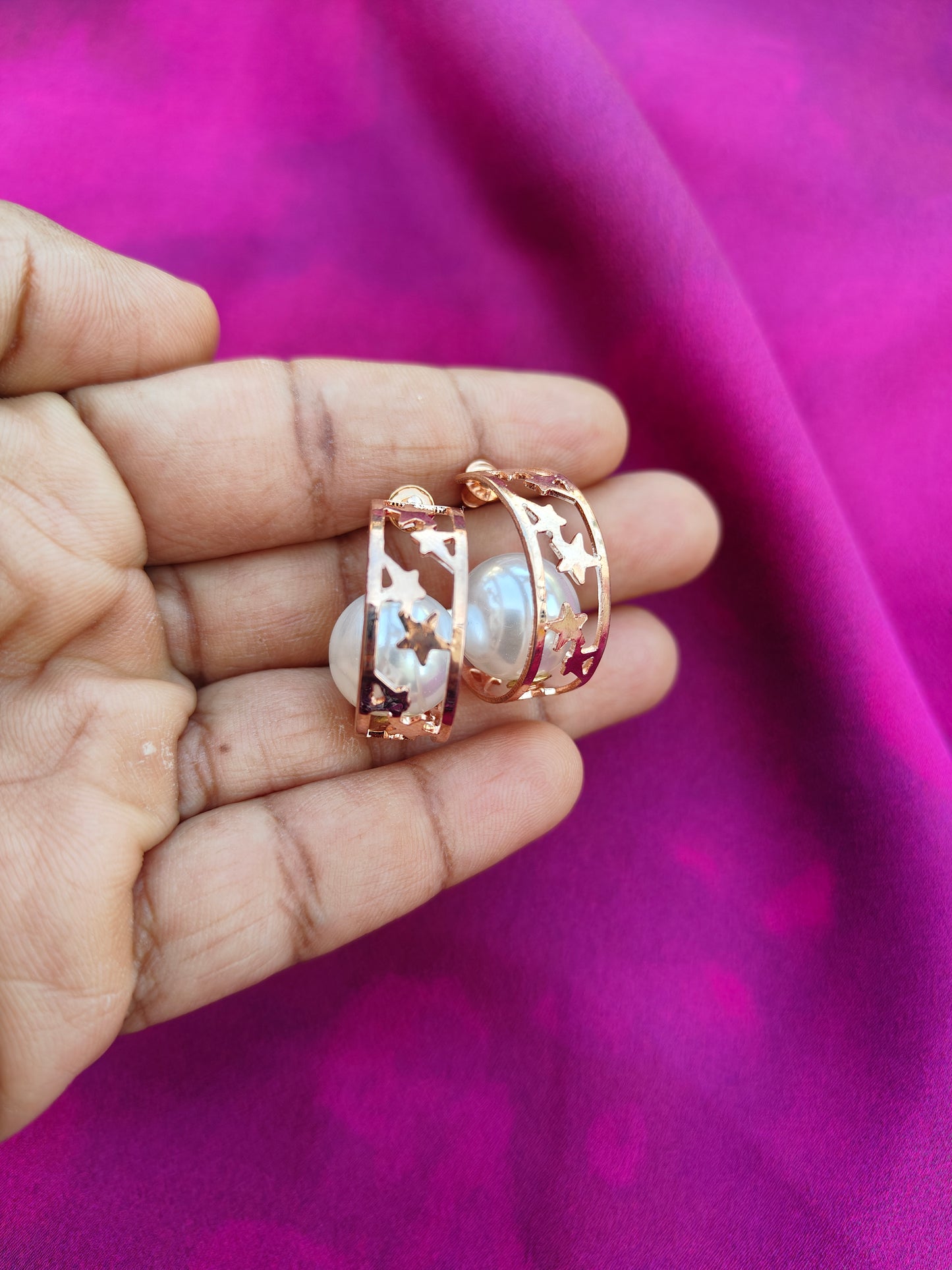 STARRY ORB HOOP EARRINGS