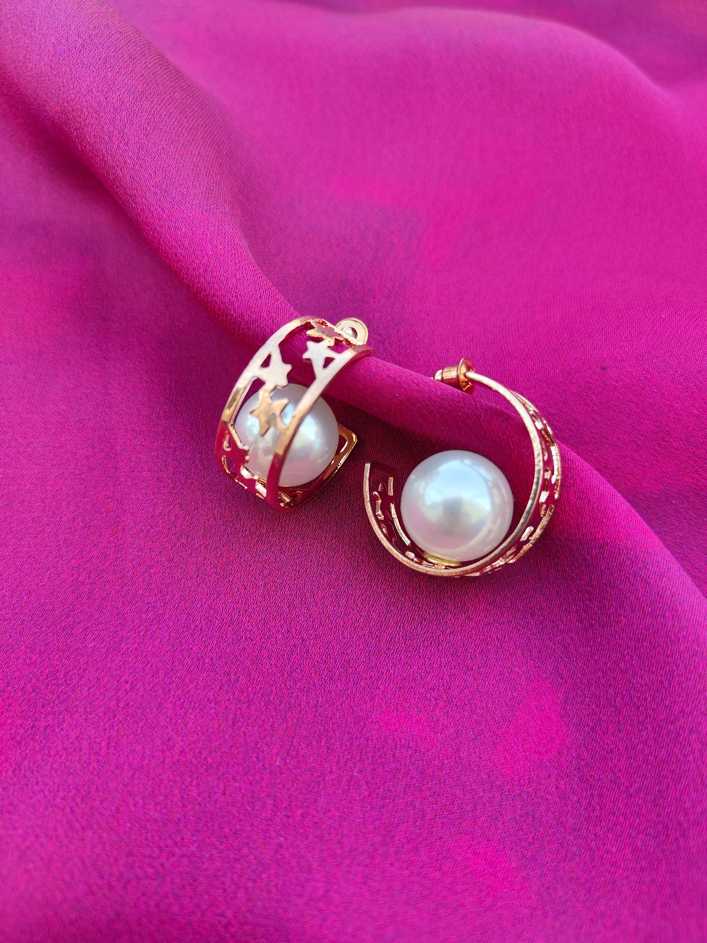 STARRY ORB HOOP EARRINGS