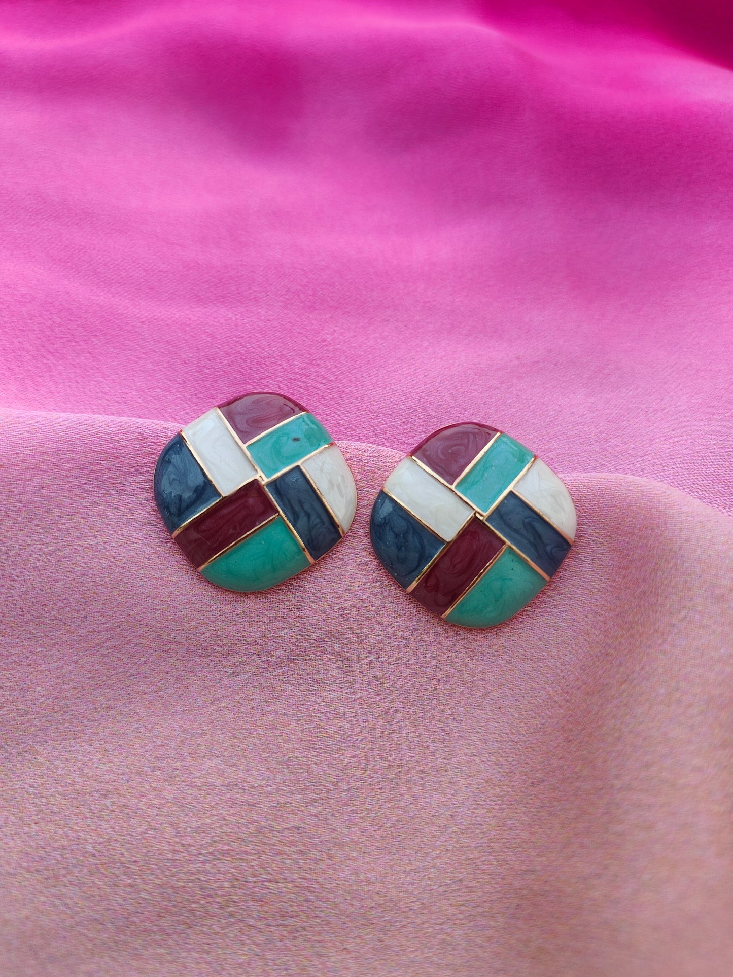 VINTAGE JEWEL TONE EARRINGS