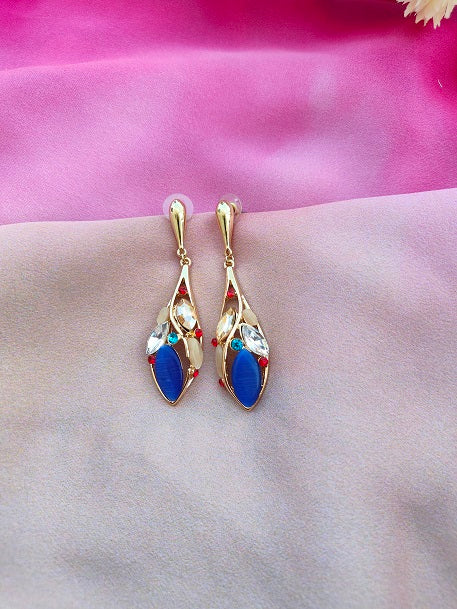 4COLOR FLORAL DROP EARRINGS