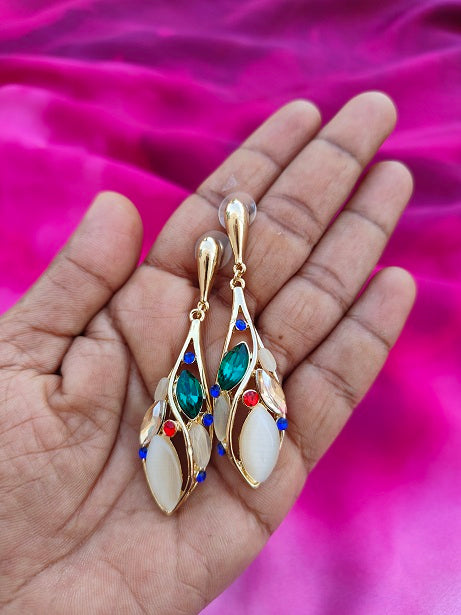4COLOR FLORAL DROP EARRINGS