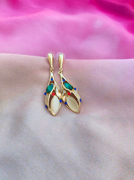 4COLOR FLORAL DROP EARRINGS