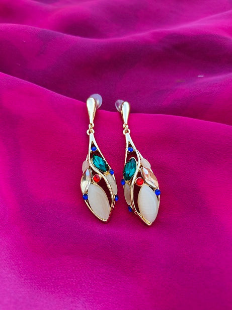 4COLOR FLORAL DROP EARRINGS