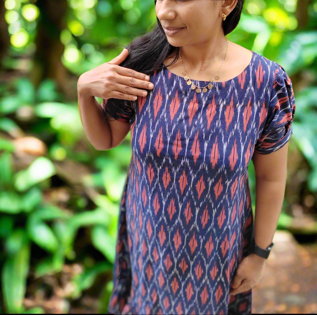 BLUE IKKAT ALINE MAXI