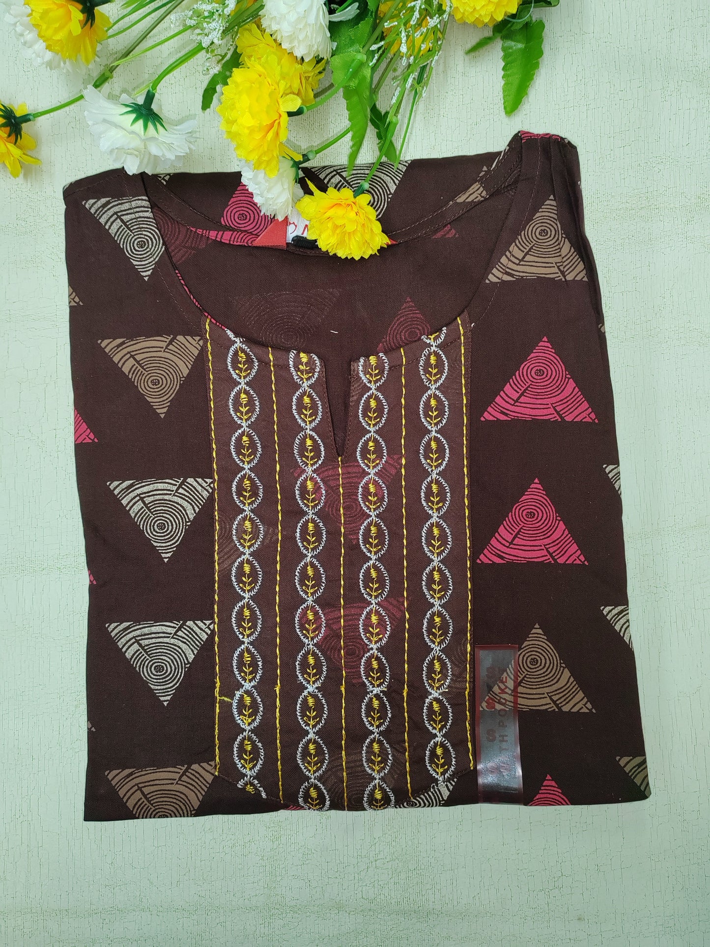 BROWN RAYON KURTI