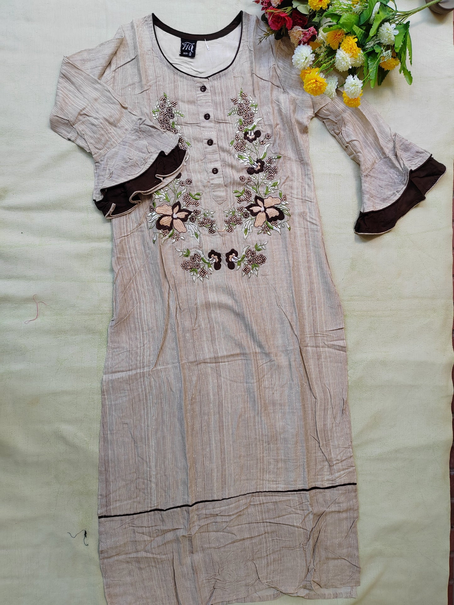 OFF WHITE RAYON KURTI