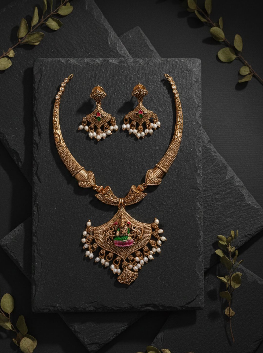 LAKSHMI PEARL DROP NECKLACE