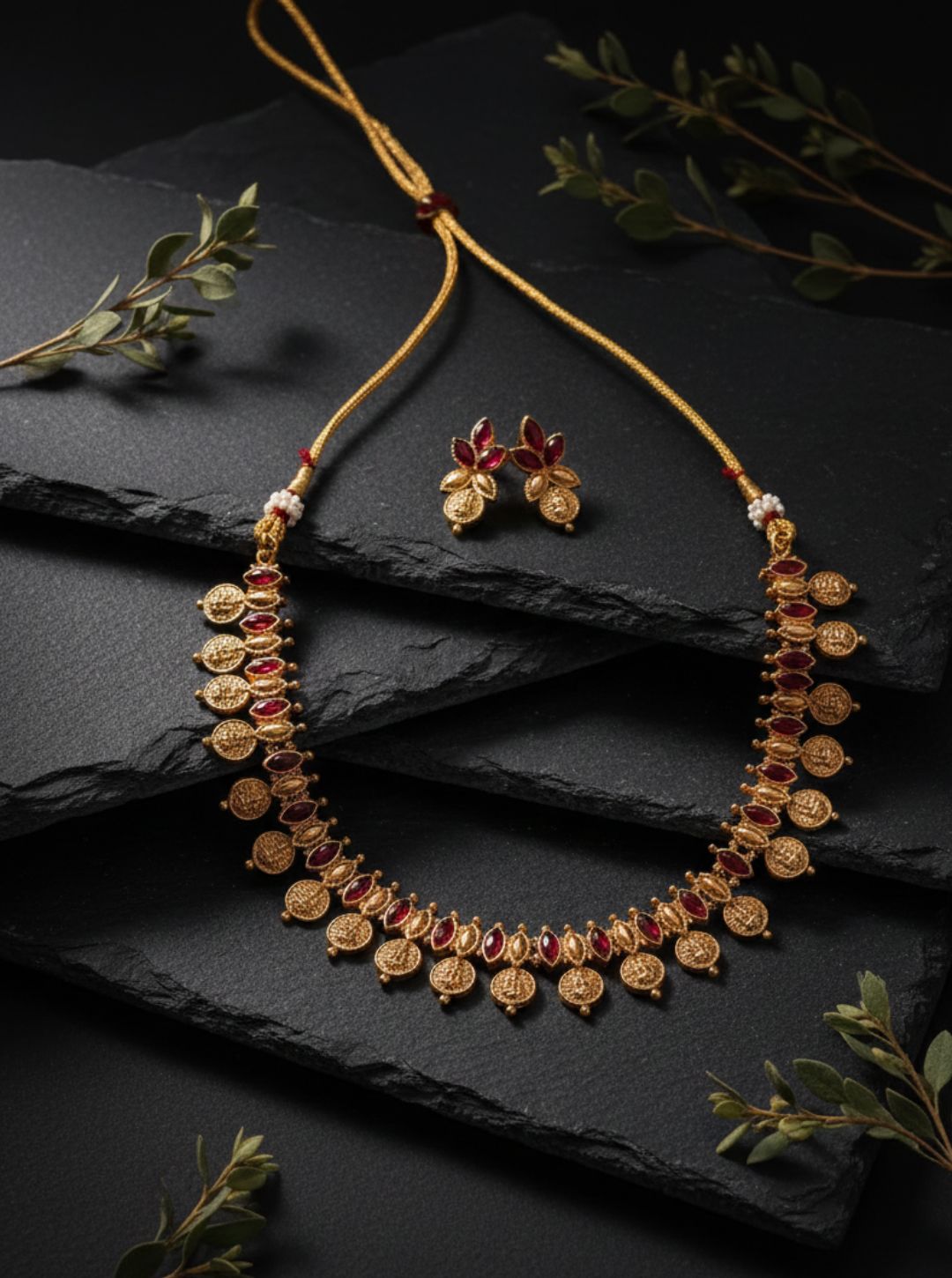 ANTIQUE COIN EMERALD CHOKER NECKLACE